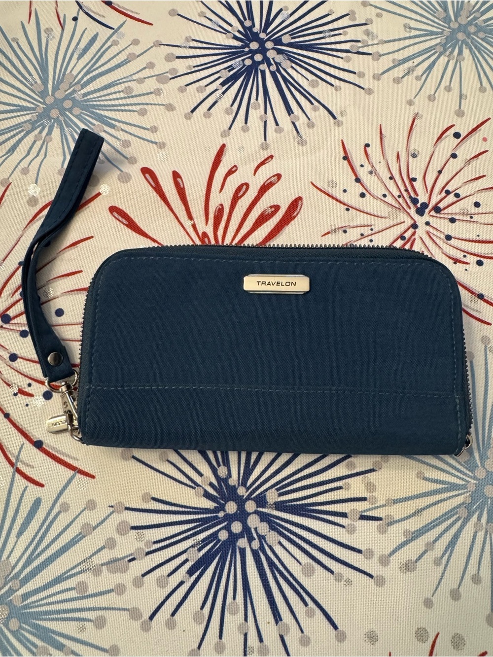 Travelon Dark Teal Zip Wristlet Wallet